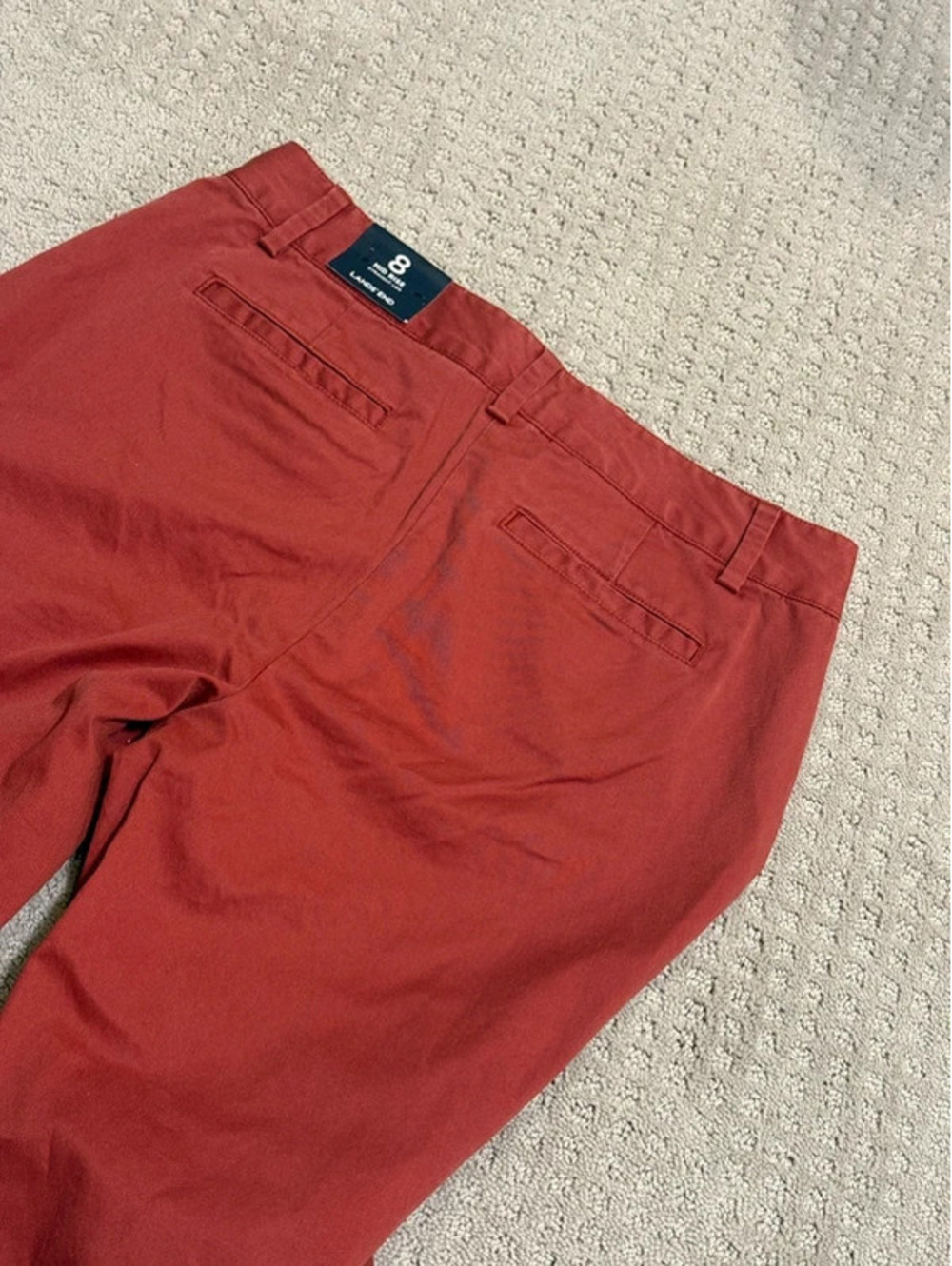 Lands’ End NWT Mid Rise Straight Leg Pants Rust Size 8 Chino Career - Picture 6 of 6